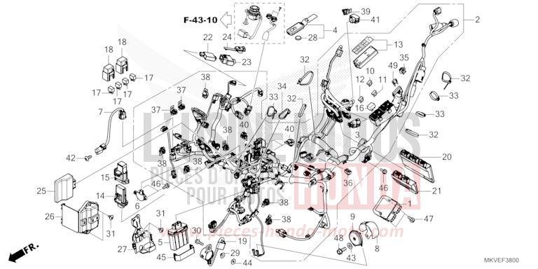 WIRE HARNESS for Forza 750 MAT WARM ASH METALLIC (YR386) from 2025